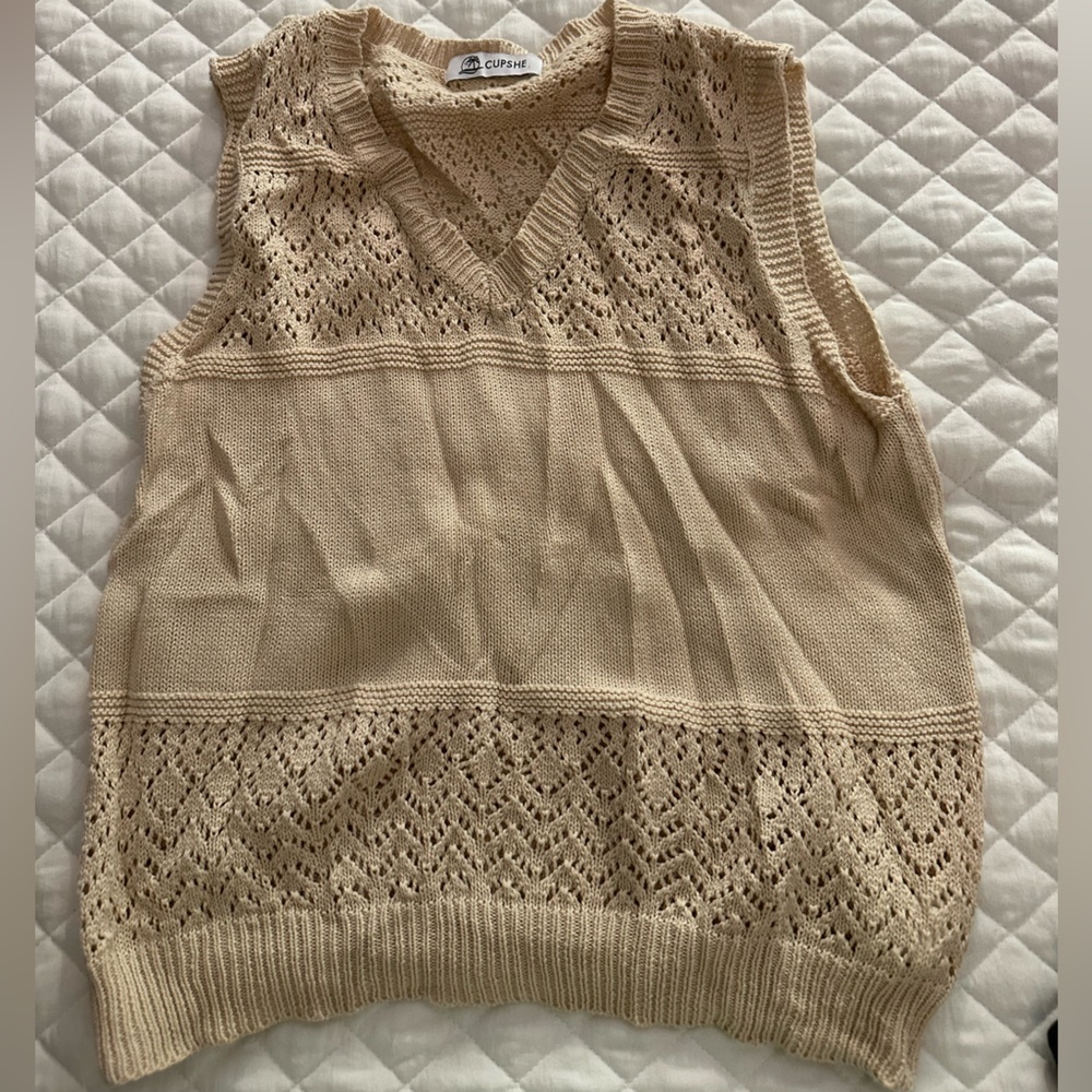 Cupshe Tan Knit Sleeveless Top